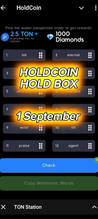 1 September Hold coin Hold Box - YouTube