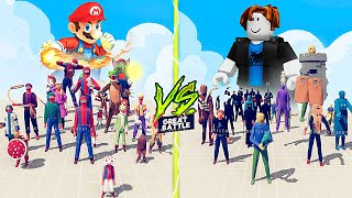 MEGA MARIO TEAM vs ROBLOX TEAM - Totally Accurate Battle Simulator TABS