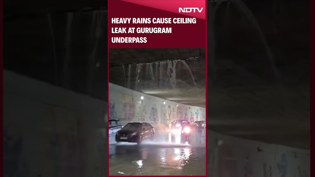 Gurugram Rain Today | Gurugram Underpass Ceiling Leaks Amid Heavy Rain