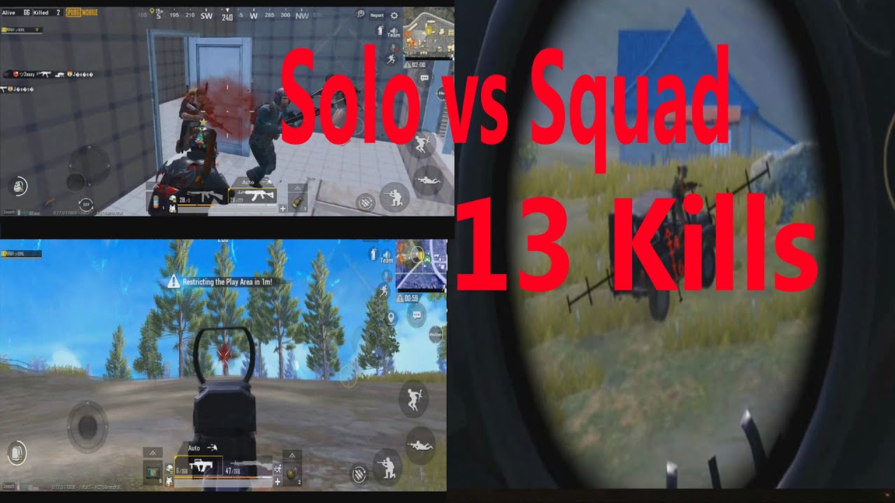First Time Play Solo Vs Squad Fun Pubg Mobile - YouTube