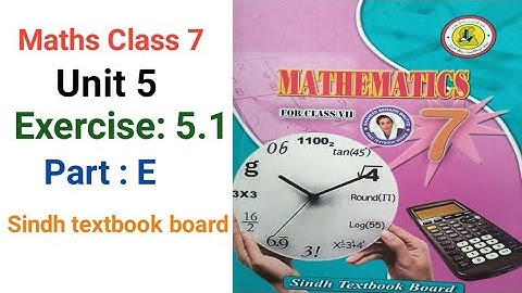 #Maths| Class : 7 | Unit No : 5 Eecise : 5.1 Part- E | STBB|
