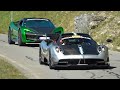 Hypercars Driving On The Swiss Hills - LaFerrari, Koenigsegg Agera X, Pagani Huayra BC, Chiron Sport
