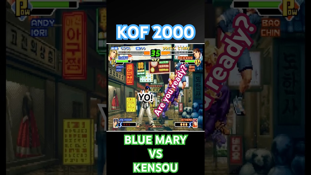 BLUE MARY vs KENSOU in another fun day of KOF 2000 gameplay action! 