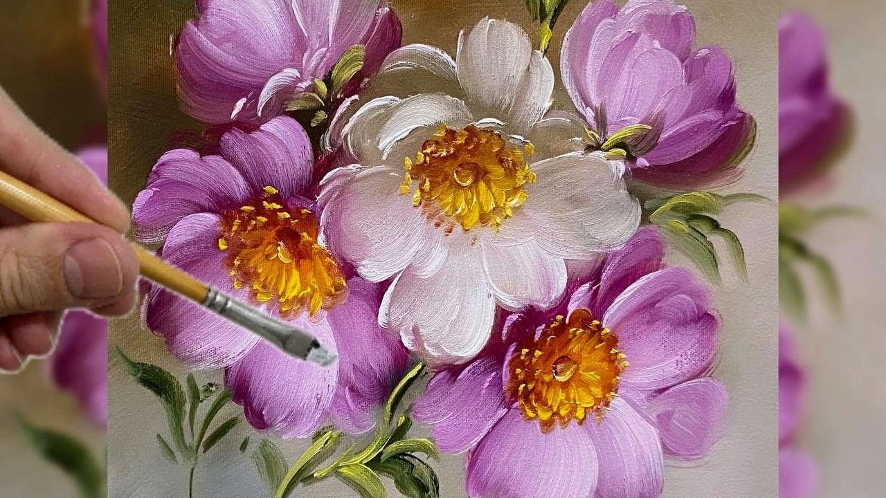 РИСУЕМ БУКЕТ ЦВЕТОВ С ГЛУБИНОЙ / СЕКРЕТ РЕАЛИСТИЧНЫХ ТЕНЕЙ / ПОШАГОВАЯ ЖИВОПИСЬ