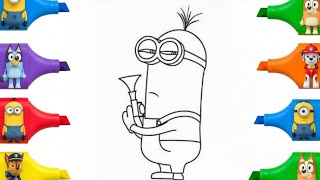 Minions Drawing Tutorial Step by Step Easy | Drawing and Coloring