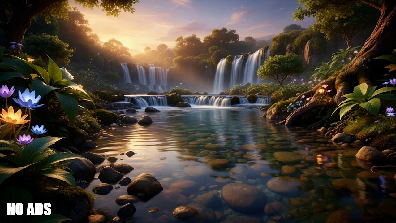 Soothing River Sounds with Healing Piano Music 🌊💤 Deep Sleep & Stress Relief