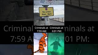 No crimes from 8am-6pm Criminals at different times: