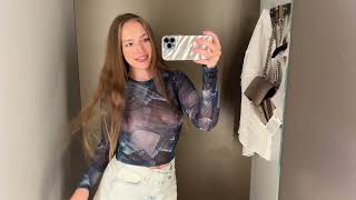 4k Try On Haul Transparent Top See Trough Long Sleeve Get Ready With Me