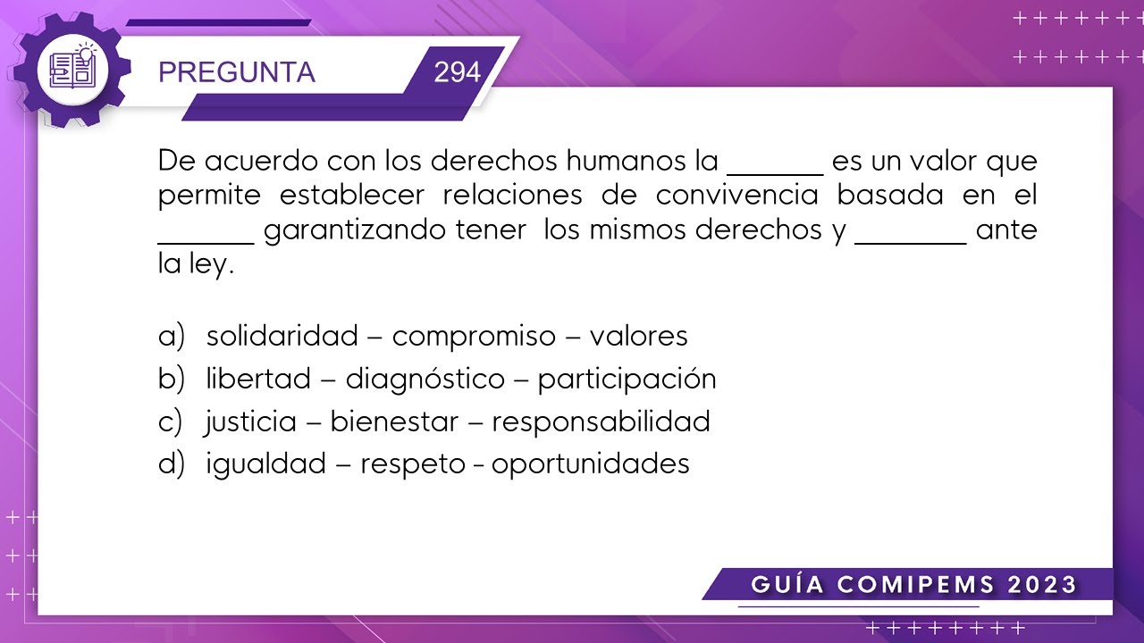 Guia COMIPEMS 2023 | Formación Cívica y Ética | Pregunta No. 294 - YouTube