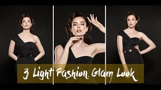 1 & 3 Light Studio Lighting Looks | Hollywood Fashion Glam Look | Portrait