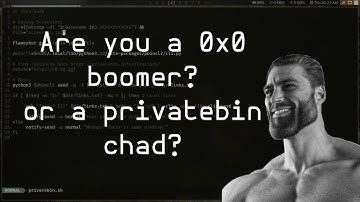 Real chad uses privatebin