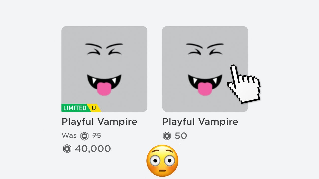 ROBLOX CLEAN LIMITED FACE | PLAYFUL VAMPIRE | [READ DESCRIPTION!] FAST  DELIVERY!