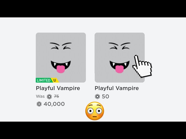 Super Super Happy Face & Playful Vampire Limited face Roblox