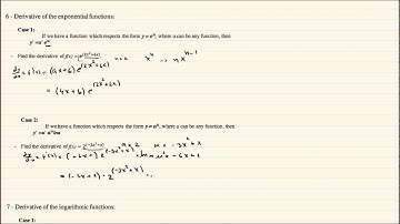 Differentiation Rules - PART 3 (Exponential and Logarithmic functions)