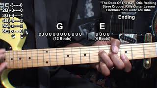 Video thumbnail of "THE DOCK OF THE BAY Otis Redding Steve Cropper Guitar Chords Riffs Tabs Tutorial@EricBlackmonGuitar"