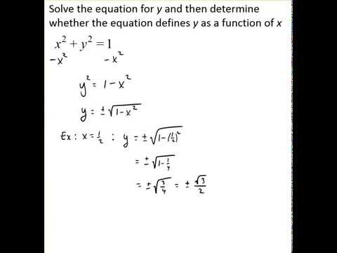 Determine Whether an Equation Represents a Function
