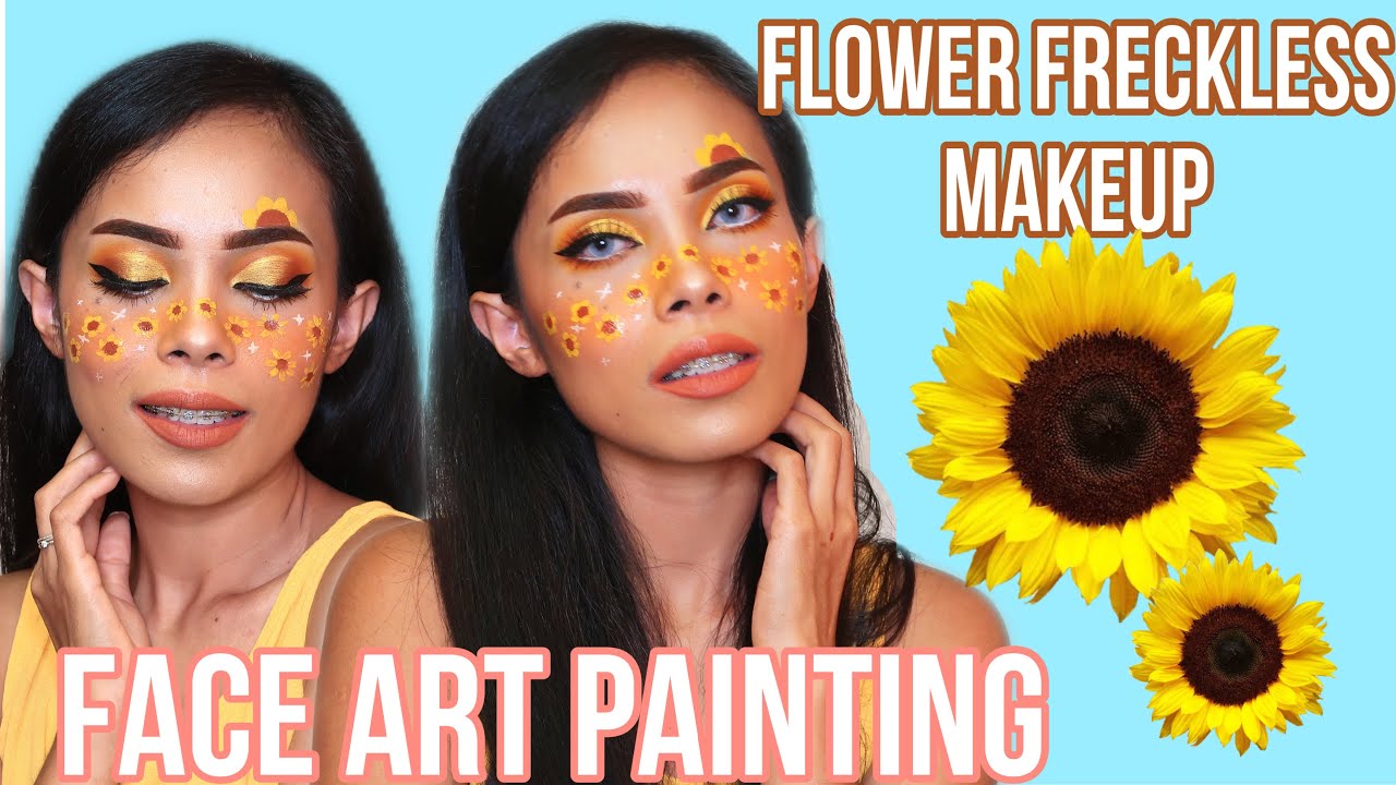 FLOWER FRECKLESS MAKEUP TUTORIAL || FACE PAINTING | ART MAKEUP