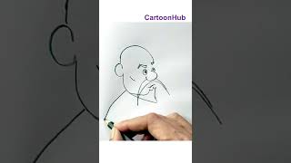 How to Draw a  cartoon bearded bald man   #shorts #cartoonhub