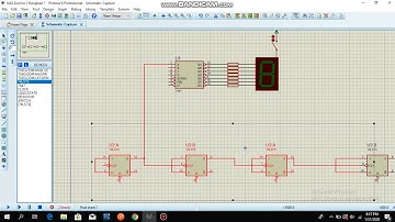 Simulasi rangkain Dekoder BCD counter 7 Segemnts Common Anode menggunakan Proteus 8