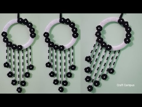 DIY 쉬운 모직 꽃 벽걸이 | 가정 장식 벽 교수형 아이디어 | 벽걸이 장식