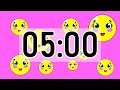 5 minutes timer with very cute emoji and happy music