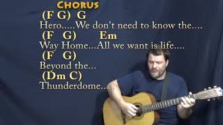 Video thumbnail of "We Don't Need Another Hero (Tina Turner) Fingerstyle Guitar Cover Lesson in C with Chords/Lyrics"