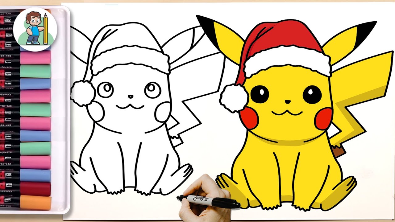 HOW TO DRAW CHRISTMAS PIKACHU - HOW TO DRAW POKÉMON 