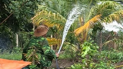 Chế máy cắt cỏ trở thành máy bơm nước tưới cây, thật là tiện lợi