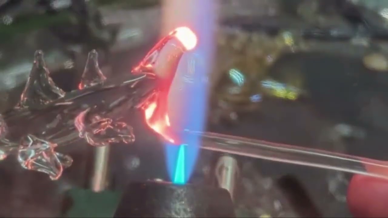 shark fumed in silver in boro glass demo