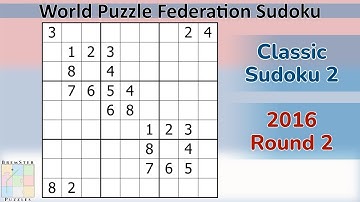WPF Sudoku 2016 Round 2 - Classic Sudoku 2