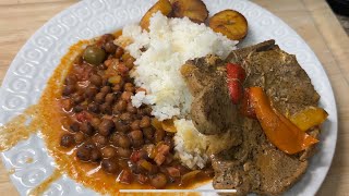 Puerto Rican Cook With Me! Gandules, White Rice, Plantains, and Pork Chops!