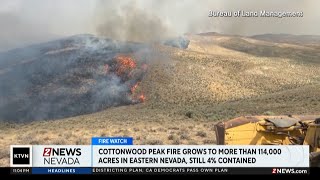 Lightning-sparked wildfire now 114,000+ acres in Elko County; still 4% contained
