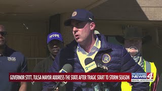 Governor Stitt, Tulsa Mayor address the state after tragic start to storm season