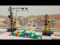 マーブルランレース☆屈折式踏切＋透明パイプの発射台＋超くねくねボード＋HABA＋キュボロ