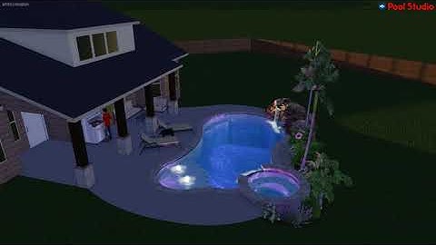 Freeform Pool/Spa W/ Tanning Ledge And Rock Waterfall Grotto