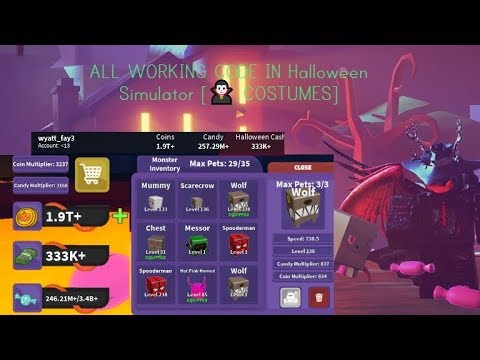 Roblox Halloween Simulator Costumes All Working Code - roblox halloween simulator most money ever