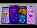 iPhone 15 Pro Max Incoming Calls Samsung Galaxy A32 + IPhone XR + LG Wing Mobile Ringtones