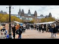 Amsterdam 4k walk  rijksmuseum art  designers market spiegelgracht with art and curiosities