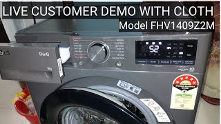 LIVE DEMO WITH CLOTH LG 9KG FRONT LOAD WASHING MACHINE EVERYTHING EXPLAIN HINDI