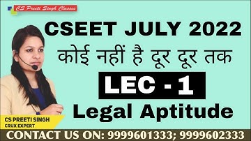 CSEET I Legal Aptitude I  CSEET July 2022