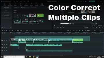 How to colour correct multiple video clips at once in Filmora 12  | Adjustment layer in Filmora 12