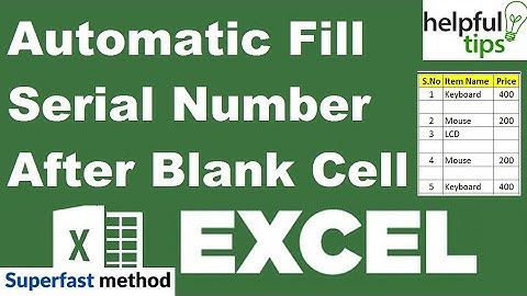 Automatically Insert Serial Number after Blank Cells in Excel| Excel Tips and Tricks|