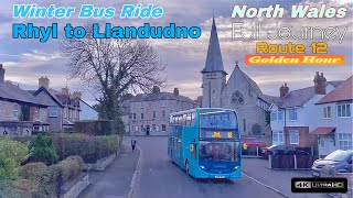 North Wales Bus Ride 🇬🇧 Rhyl Town Centre to Llandudno | Winter Ride Full Journey