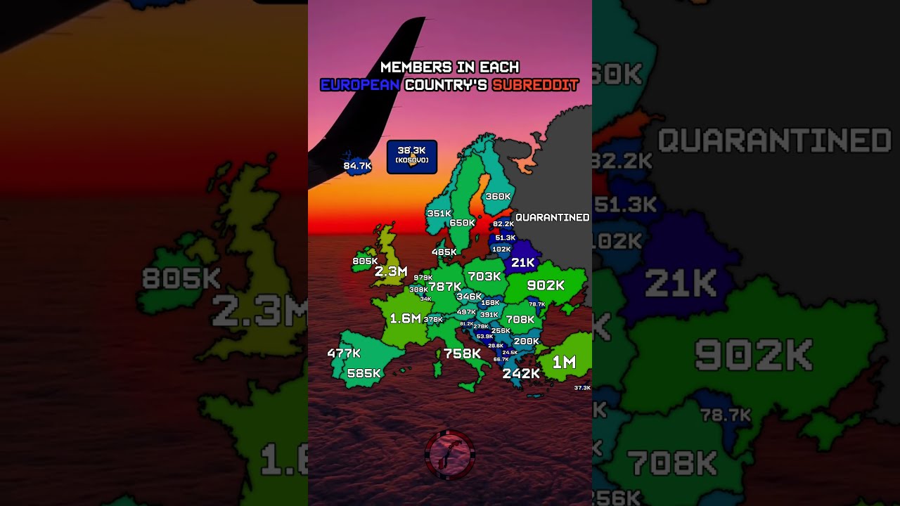 Amount Of Members In Each European Country S Subreddit