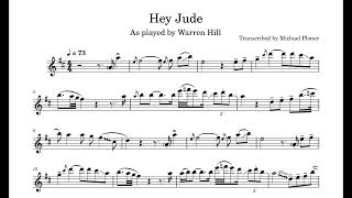 Warren Hill  Hey Jude Alto Saxophone Transcription