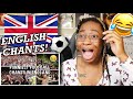 AMERICAN REACTS TO ENGLISH FOOTBALL CHANTS 😂 (WITH LYRICS!)