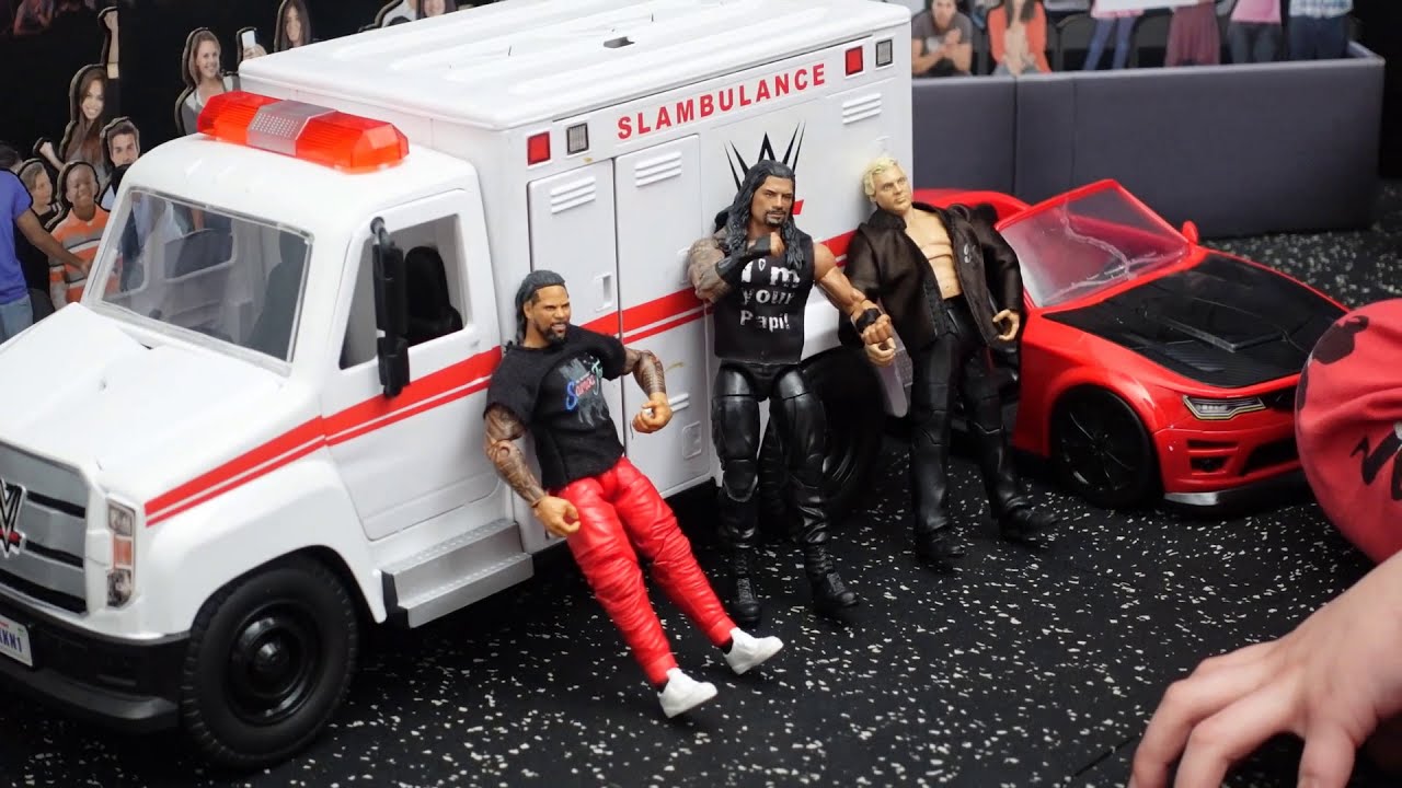 WWE Action Figures, Backstage interview ending in a brawl! - YouTube