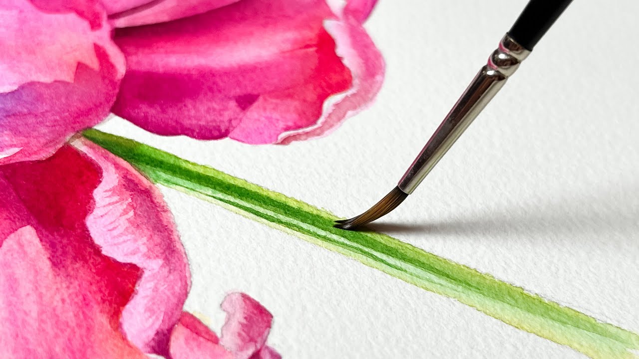HOW TO PAINT FLOWER STEMS 🌸 Watercolor Techniques and Tips for Beginners 