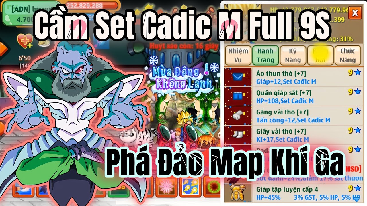 Ngọc Rồng Online - Cầm Set Cadic M Full 9S Đi Khí Ga Huỷ Diệt Sẽ Bá Đạo Như Thế Nào ??