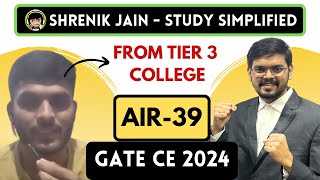 GATE 2024 Toppers Talk | AIR 39 Sagar - Civil | From Tier 3 College